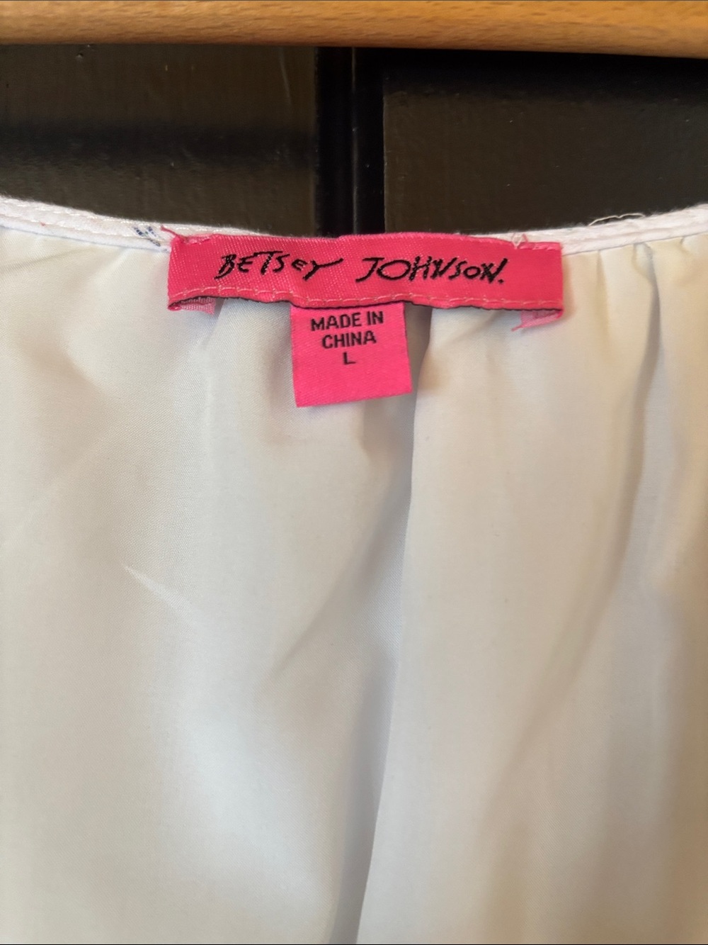 BETSEY JOHNSON White cotton Confetti Tiered lined Ruffled Midi Dress Size L - Picture 3 of 6